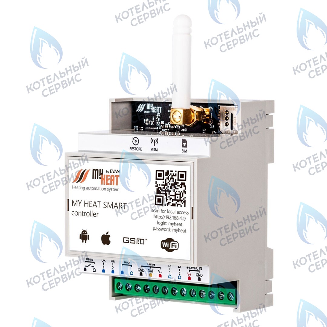 Термостат (контроллер) MyHeat Smart (GSM, Wi-Fi, DIN)
