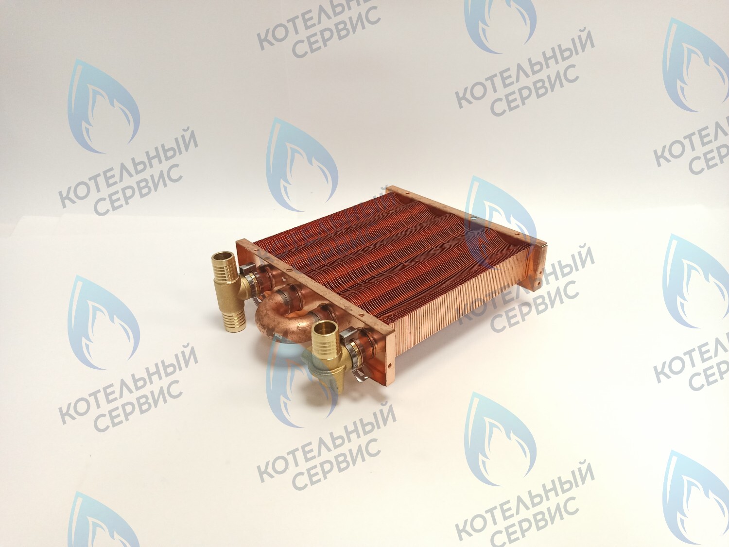 Теплообменник отопления с фитингами (180 мм) 85 FIN (130-200 HSG/ICH/MSC)(3318108610, 3318108640) DAEWOO