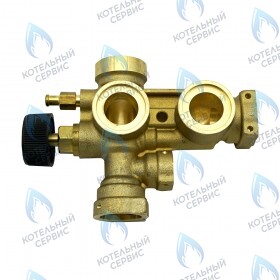 Корпус клапанов (с краном подпитки) 500.324 (30029605500120) NEVALUX (BaltGaz) 8224,8624,8230) с раздельными теплообменниками) L= 6см