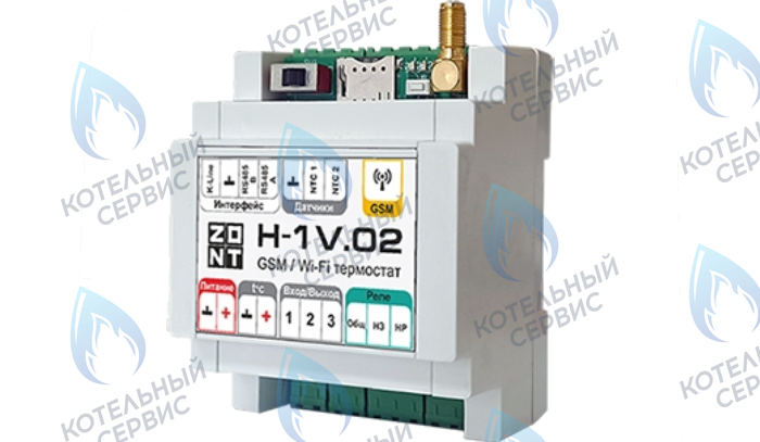 Термостат (контроллер) ZONT H-1V.02 (GSM/Wi-Fi, DIN)