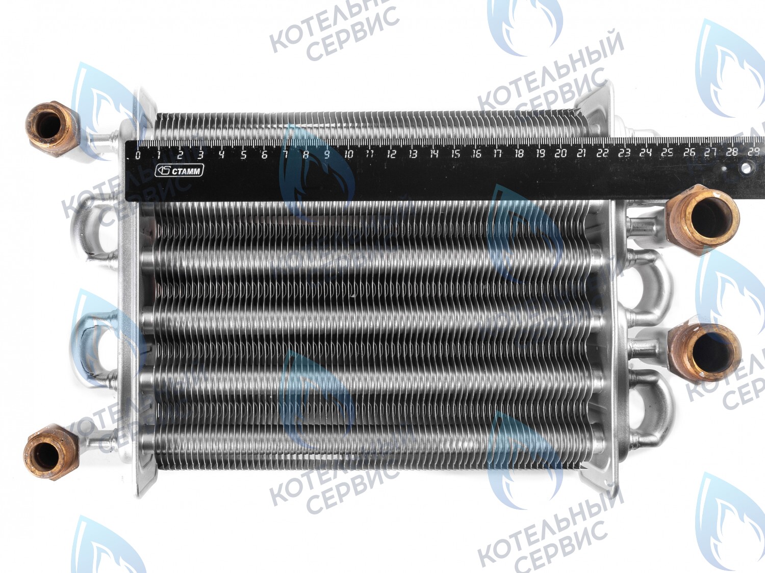 Теплообменник битермический 230мм 223мм (наружный-внутренний) KoreaStar Ace 24 (KS90263870), Ferroli Domina PRO 24 (398063870)