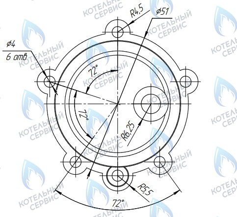 Мембрана (диафрагма) 51мм, для газовой колонки Beretta AQUA; Baxi SIG-2; Innovita 11, 14 /аналог/