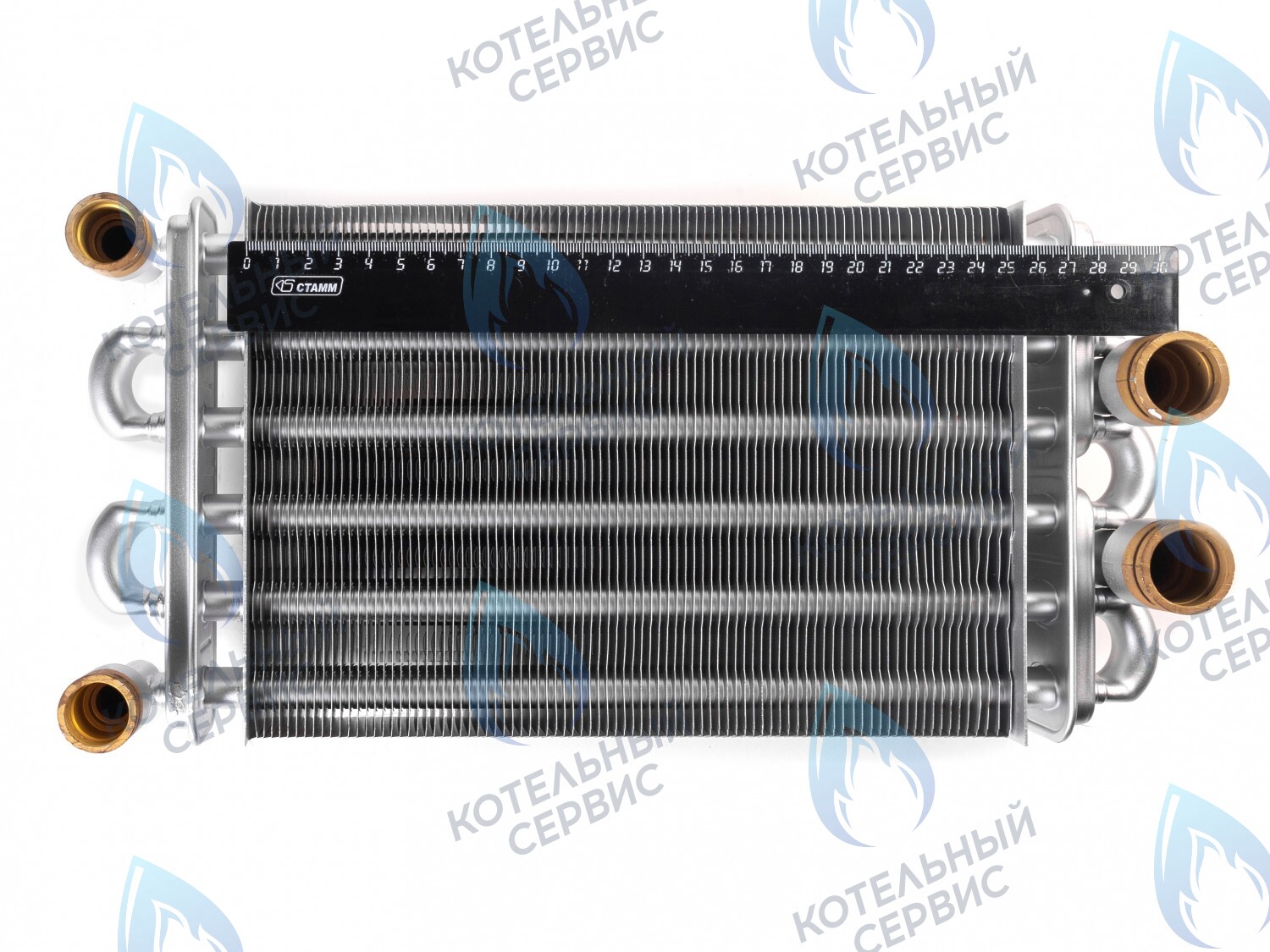Теплообменник битермический 260мм 24кВт  Gazeco 24-T1/-C1 (до 05.2016) (02-4002), ROC(L44626)