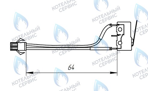 Микровыключатель с пластиной (2 провода)