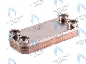 Теплообменник ГВС вторичный 12 пластин ARDERIA ESR 2.13, 2.16 (2060236), CELTIC-DS PLATINUM 3.13, 3.16 (2060236H), MASTER GAS SEOUL 11/14/16/21 (2060308)